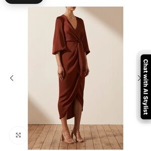 Shona Joy Terracotta Midi Dress